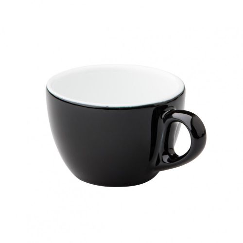 Style Cappuccino Cup 15 cl. mit der Tasse innen eine weiße Farbe und außen schwarz mit Möglichkeit der Druck